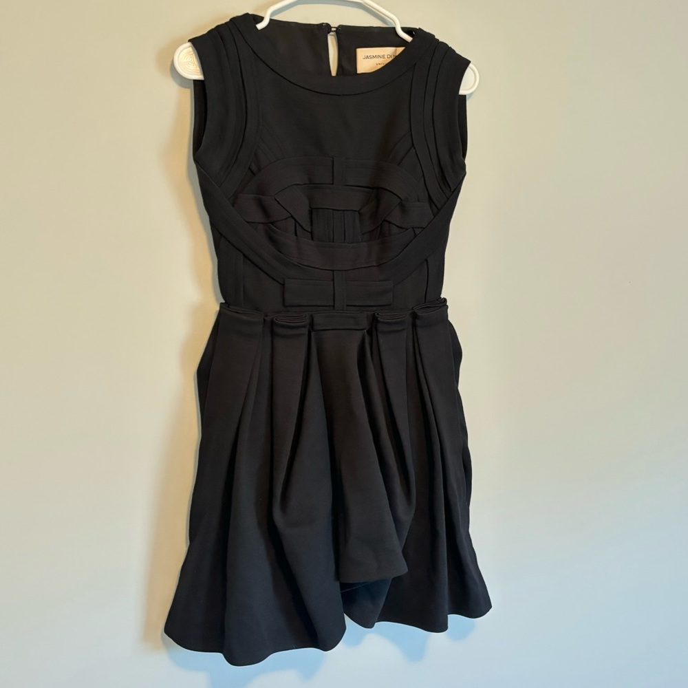 Jasmine Di Milo Designer Sleeveless Black Ruffle Mini Party Dress Size 4